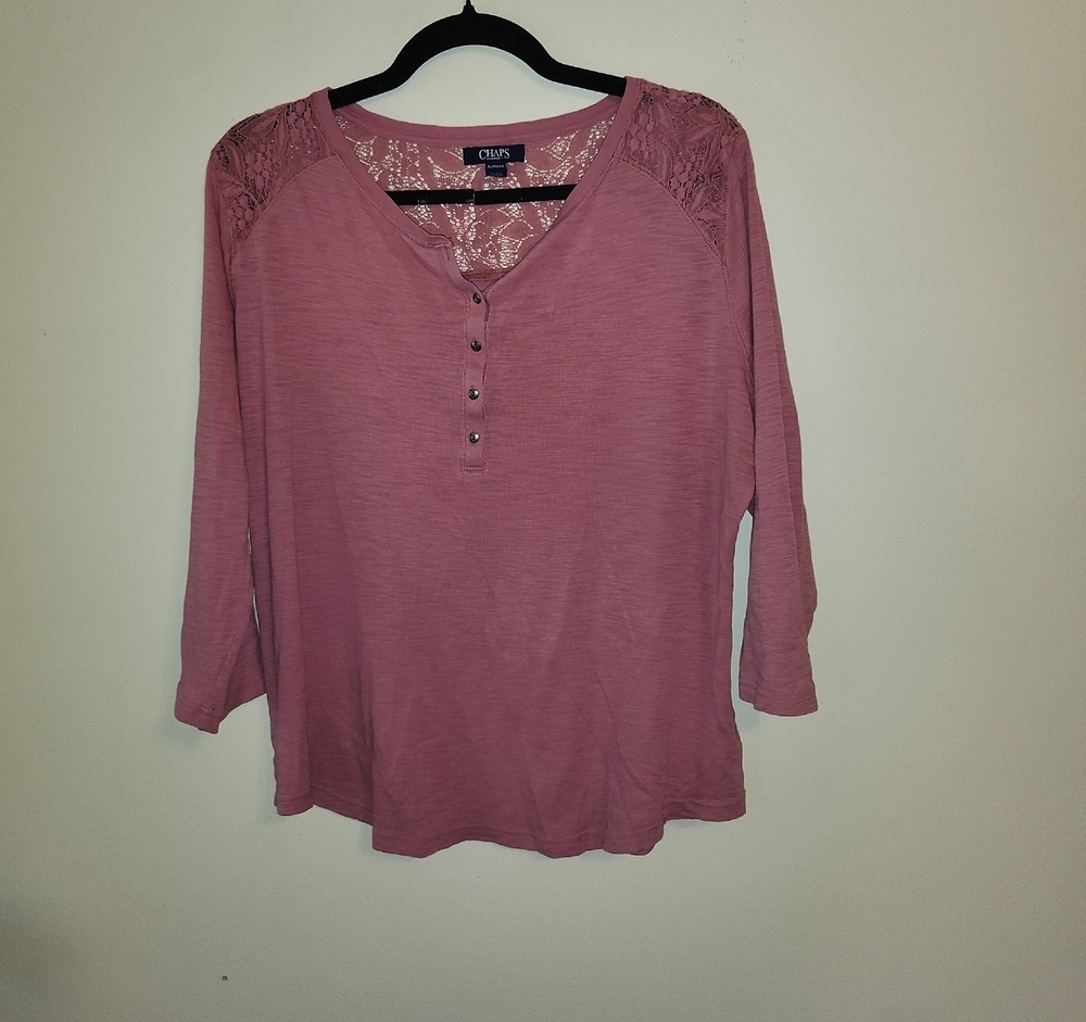 Chaps Women's Mauve Button-Front Blouse